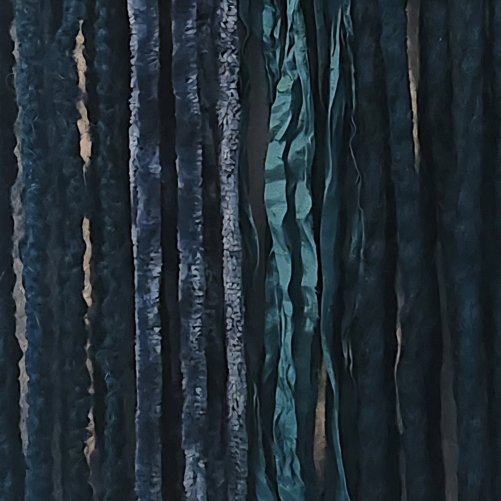 Boho Teal Mixed Fiber Art Wall Hanging - Picture 3 of 4